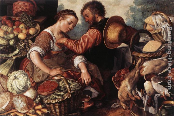 Woman Selling Vegetables painting - Joachim Beuckelaer Woman Selling Vegetables art painting